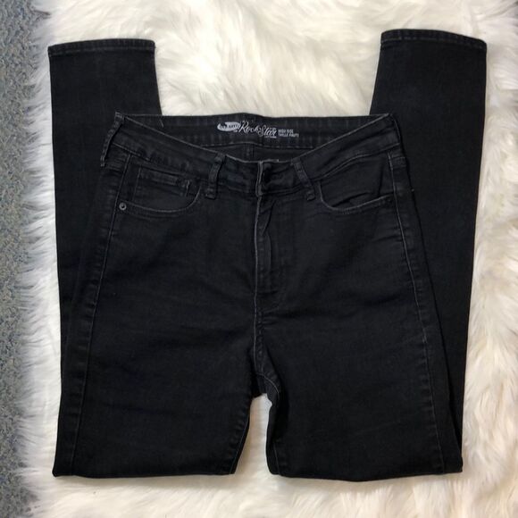 Old Navy Black Rock Star Hi Rise Boot Cut Jeans 8 - Picture 6 of 16